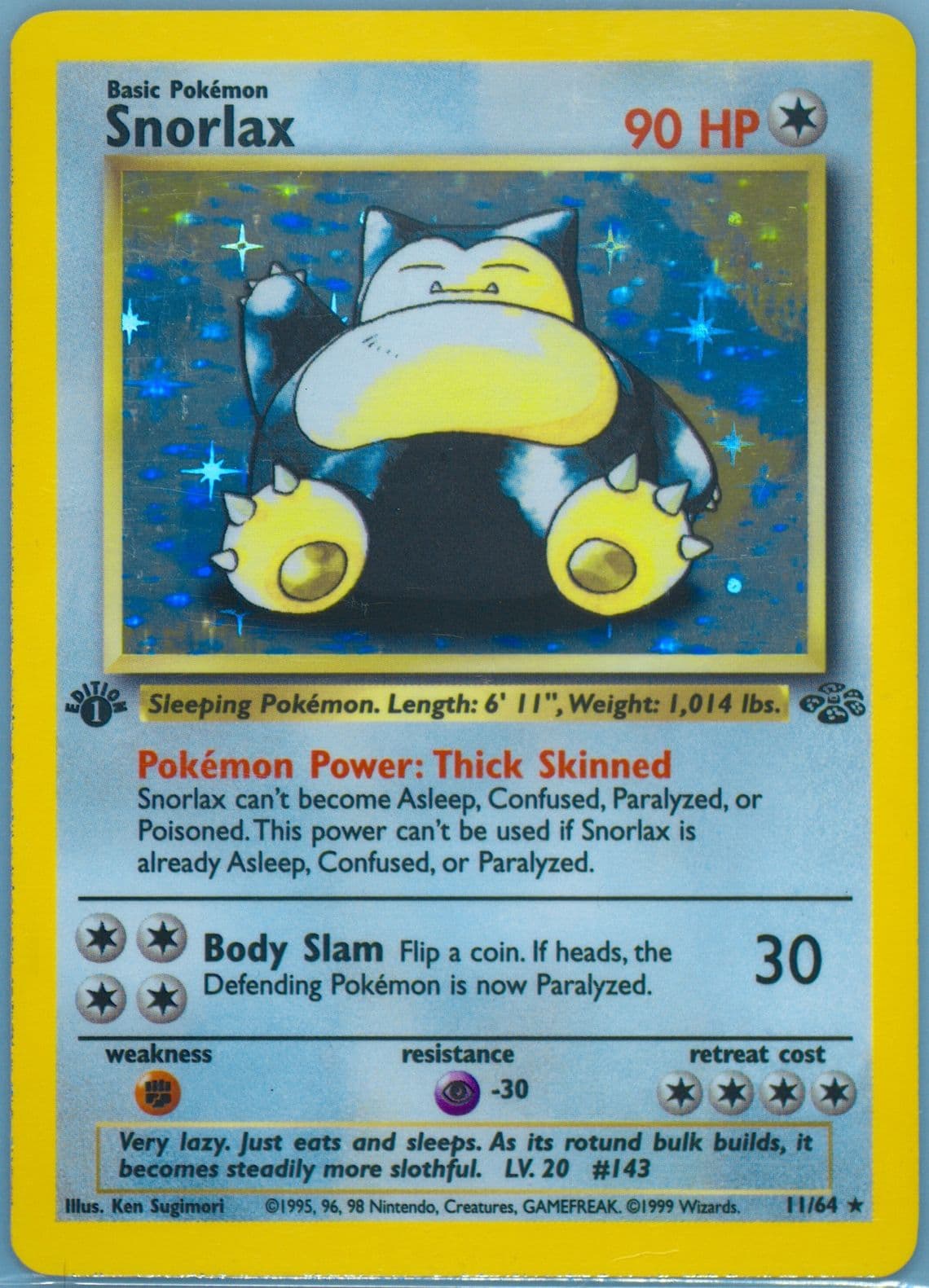 Snorlax-Holo 1st Edition (11) 1999 Pokemon Jungle