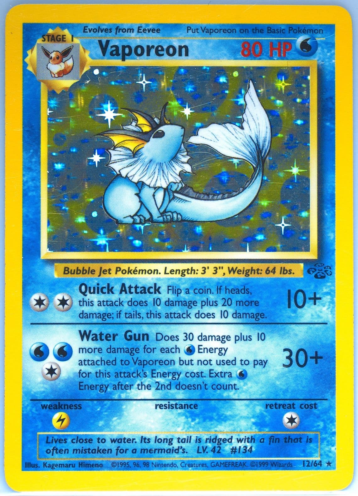 Vaporeon-Holo (12) 1999 Pokemon Jungle
