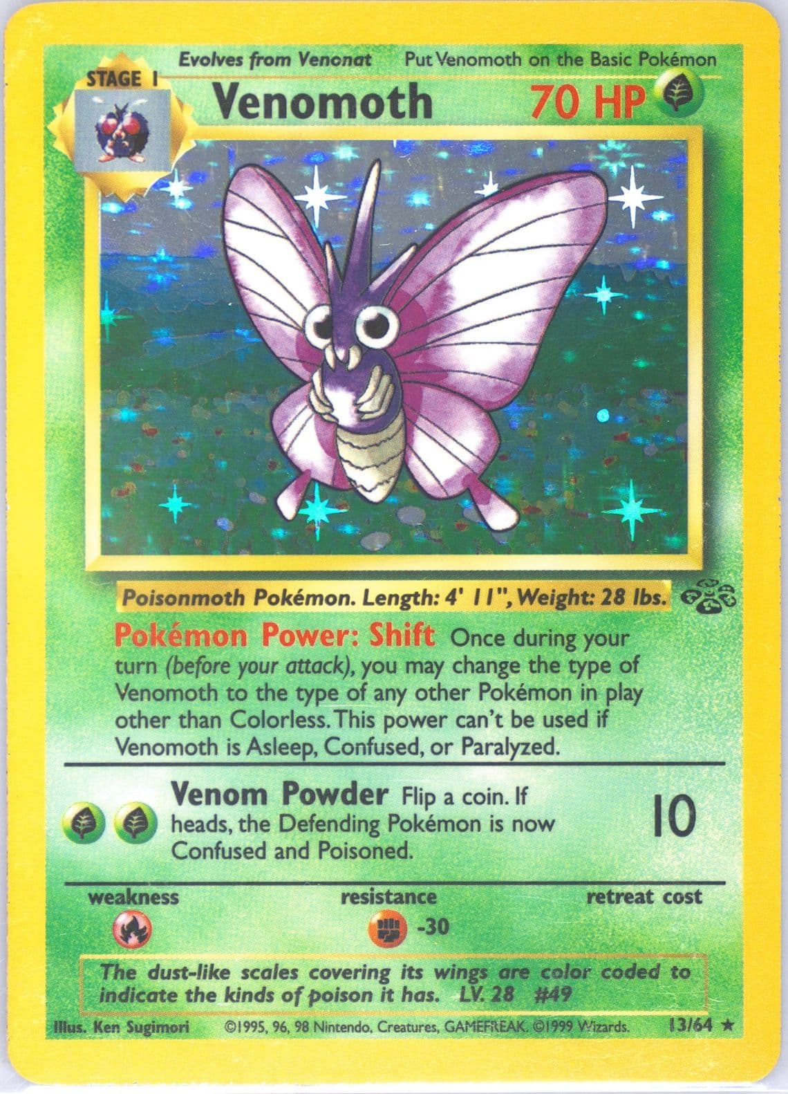 Venomoth-Holo (13) 1999 Pokemon Jungle