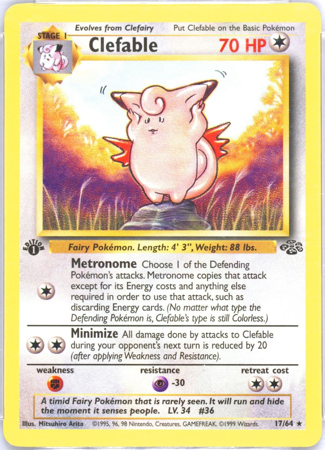 Clefable 1st Edition (17) 1999 Pokemon Jungle
