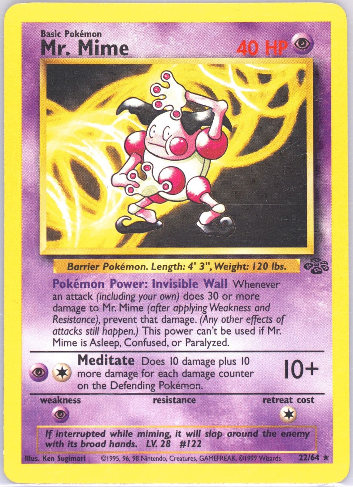 Mr. Mime (22) 1999 Pokemon Jungle