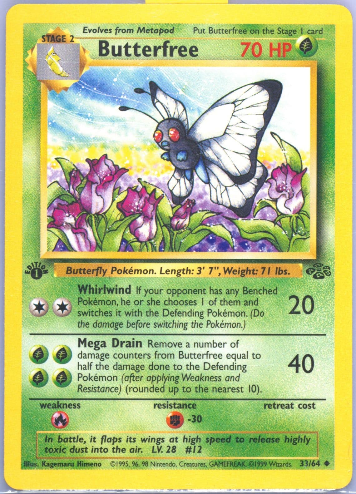 Butterfree 1st Edition (33) 1999 Pokemon Jungle