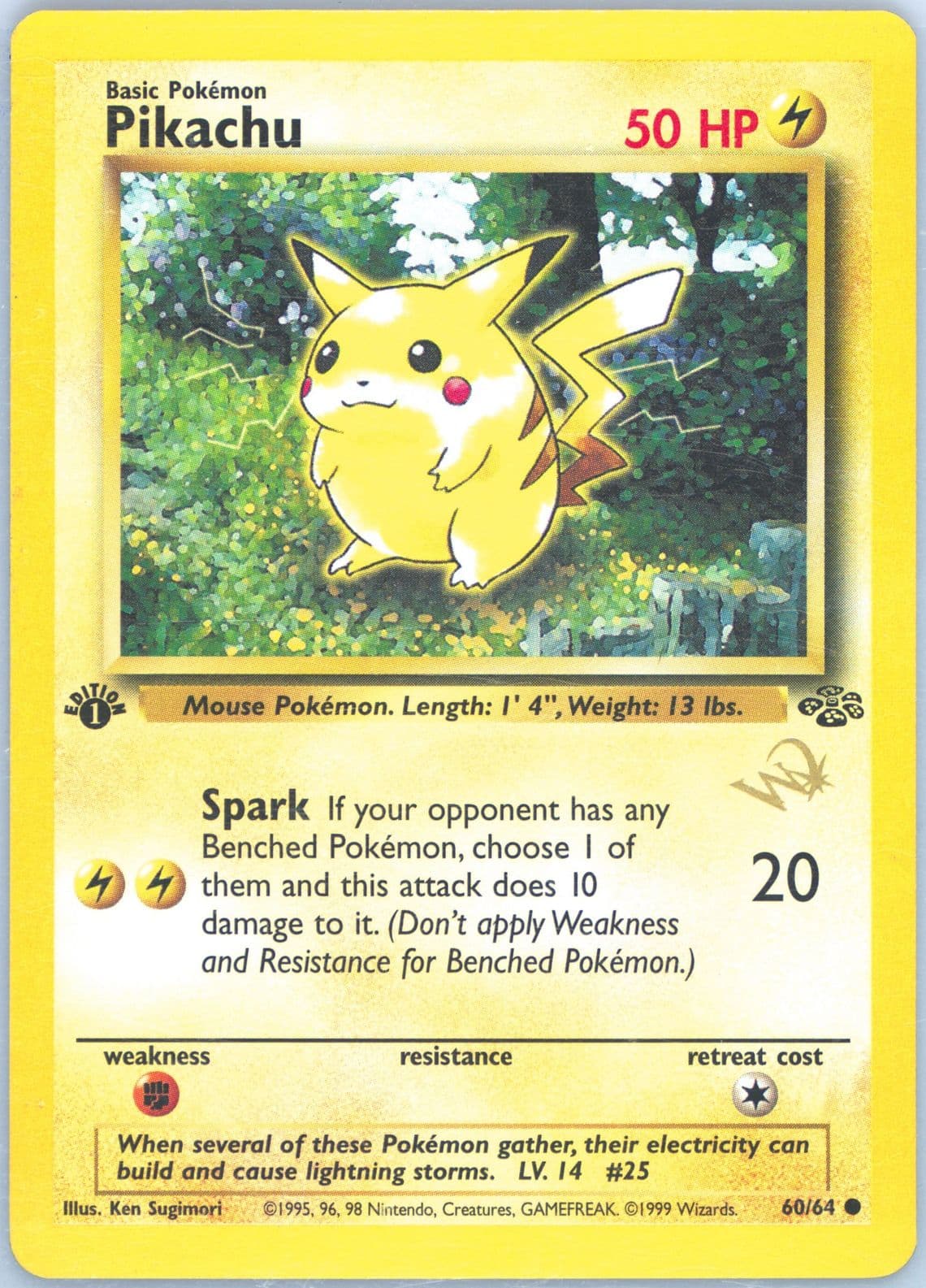 Pikachu 1st Edition W Stamp Duelist Promo (60) 1999 Pokemon Jungle
