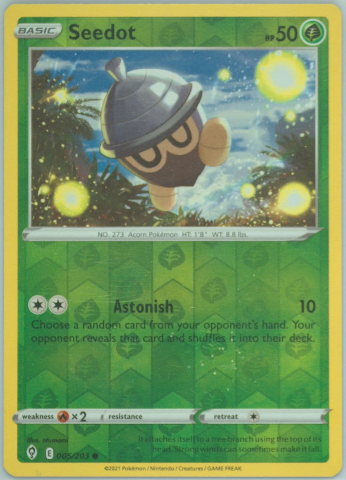 Seedot-Reverse Foil (005) 2021 Pokemon Sword & Shield Evolving Skies