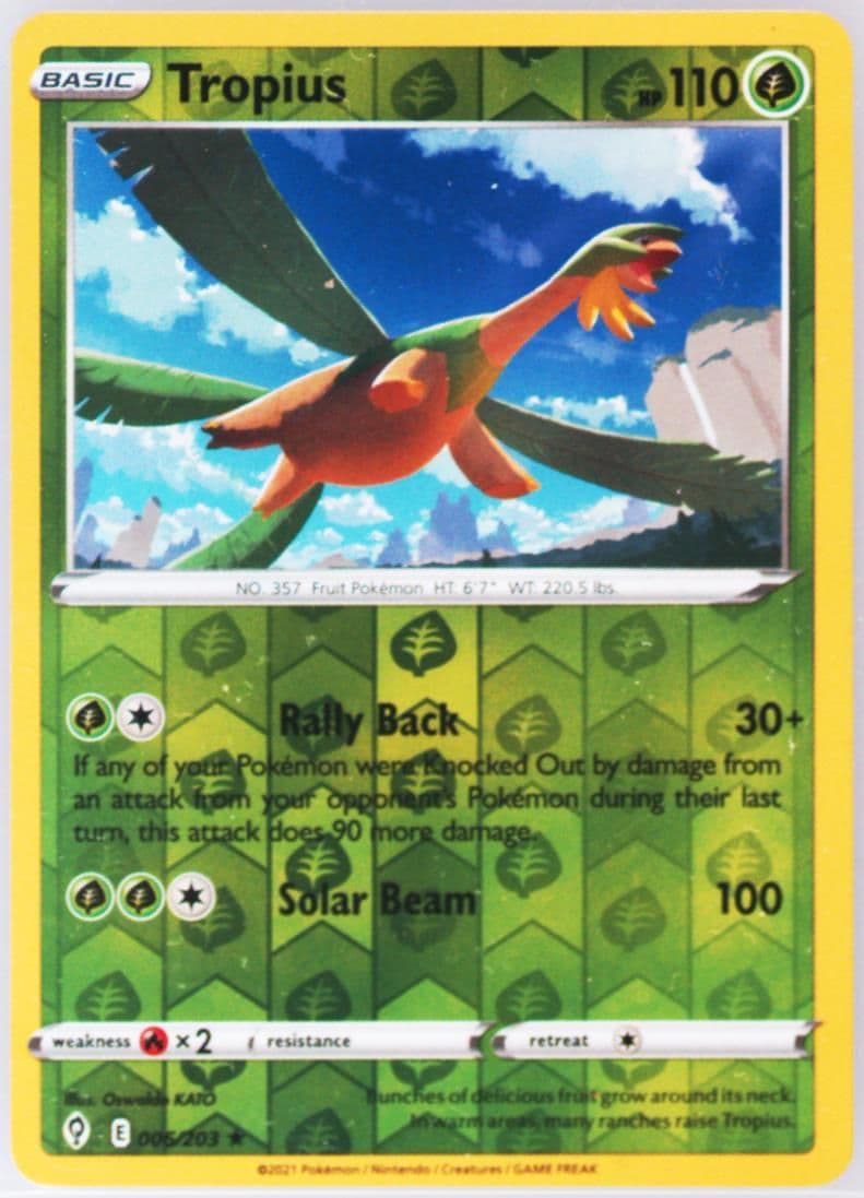 Tropius-Reverse Foil (006) 2021 Pokemon Sword & Shield Evolving Skies