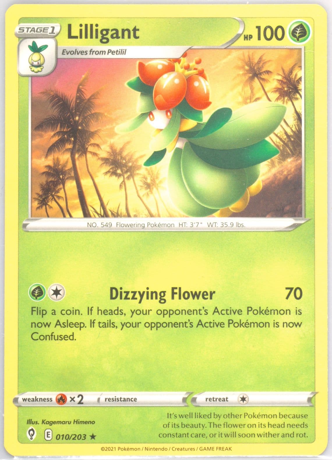 Lilligant (010) 2021 Pokemon Sword & Shield Evolving Skies