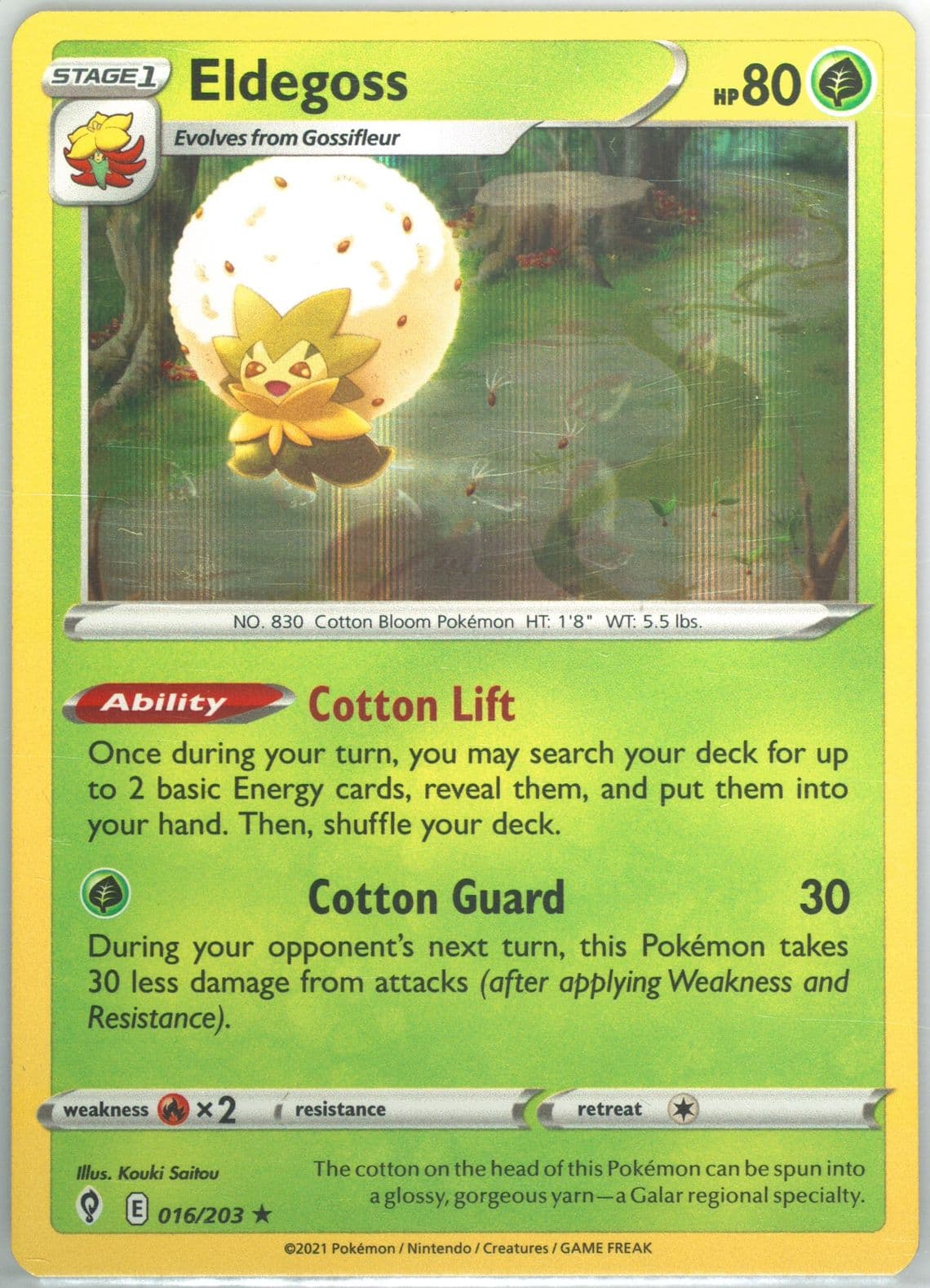 Eldegoss-Holo (016) 2021 Pokemon Sword & Shield Evolving Skies