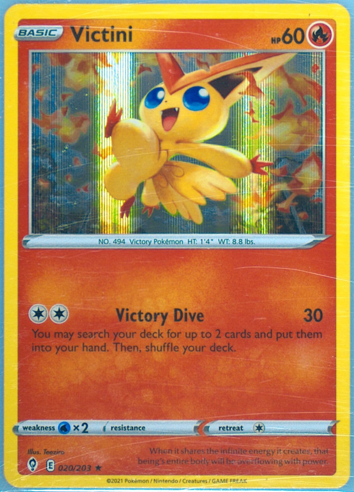 Victini-Holo (020) 2021 Pokemon Sword & Shield Evolving Skies