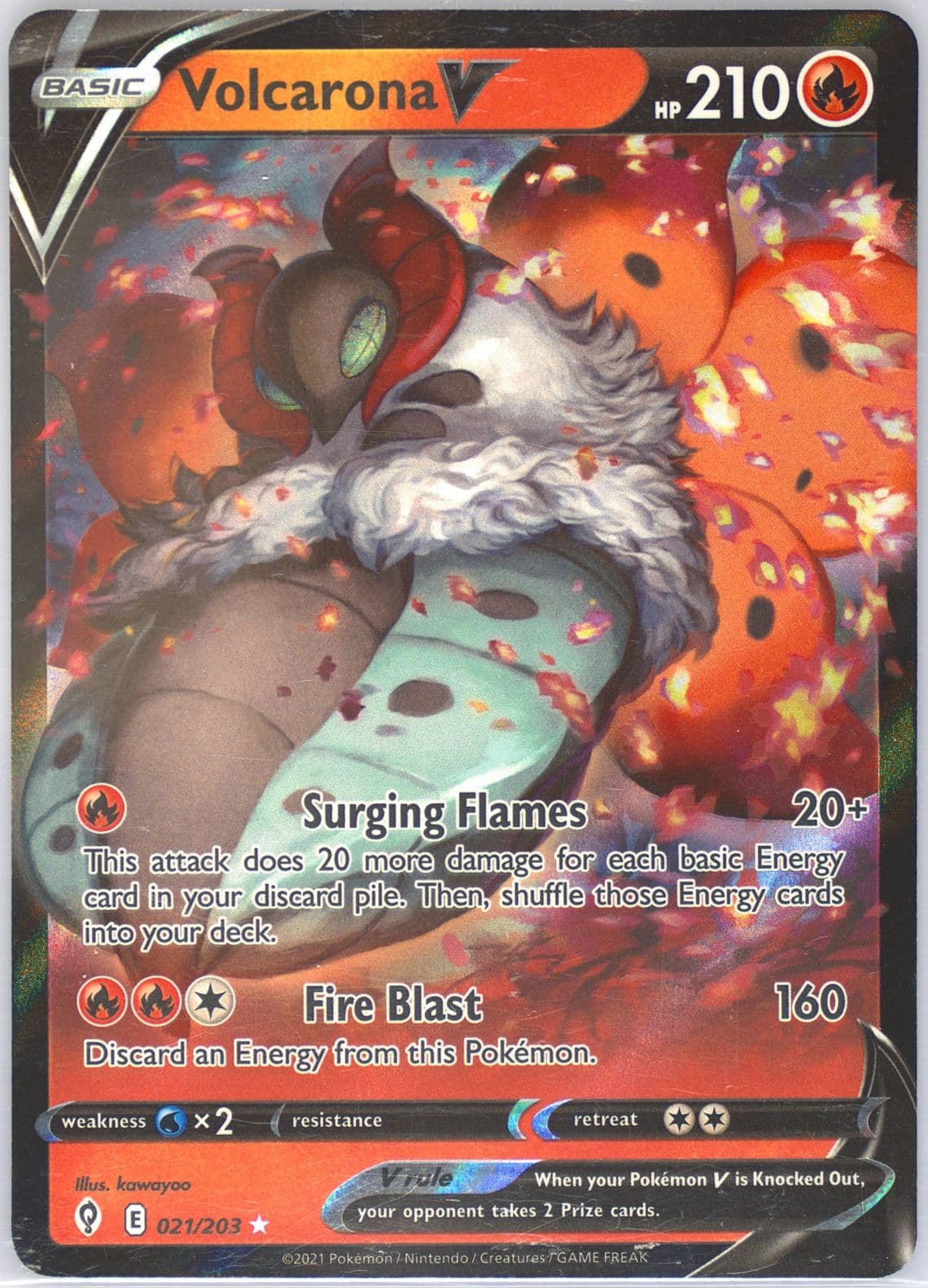Volcarona V (021) 2021 Pokemon Sword & Shield Evolving Skies