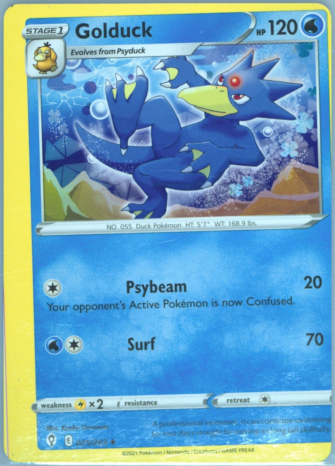 Golduck (025) 2021 Pokemon Sword & Shield Evolving Skies