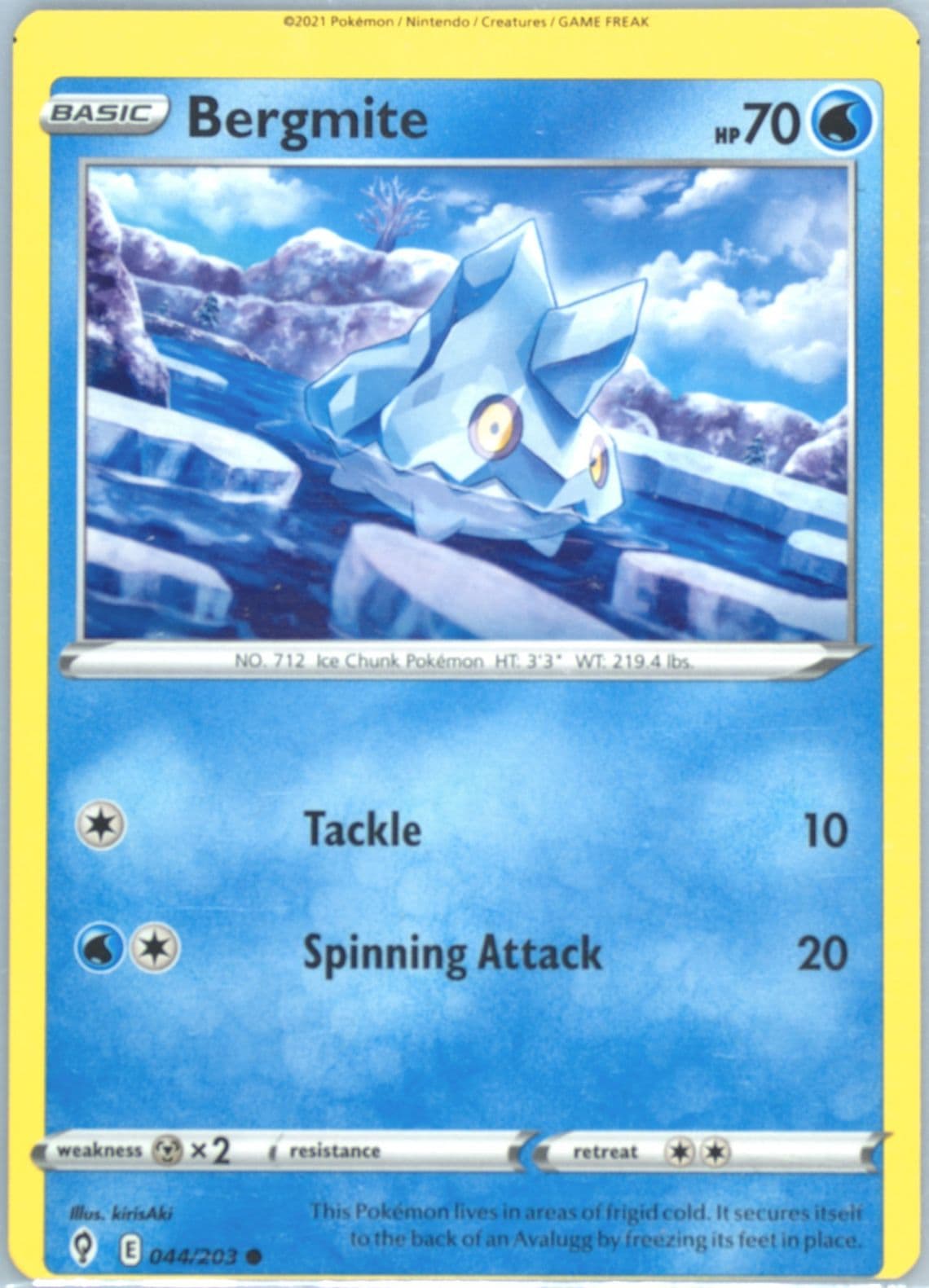 Bergmite (044) 2021 Pokemon Sword & Shield Evolving Skies