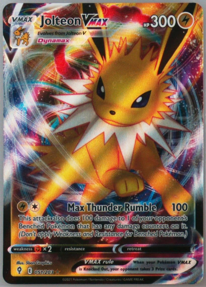 Full Art/Jolteon Vmax (051) 2021 Pokemon Sword & Shield Evolving Skies