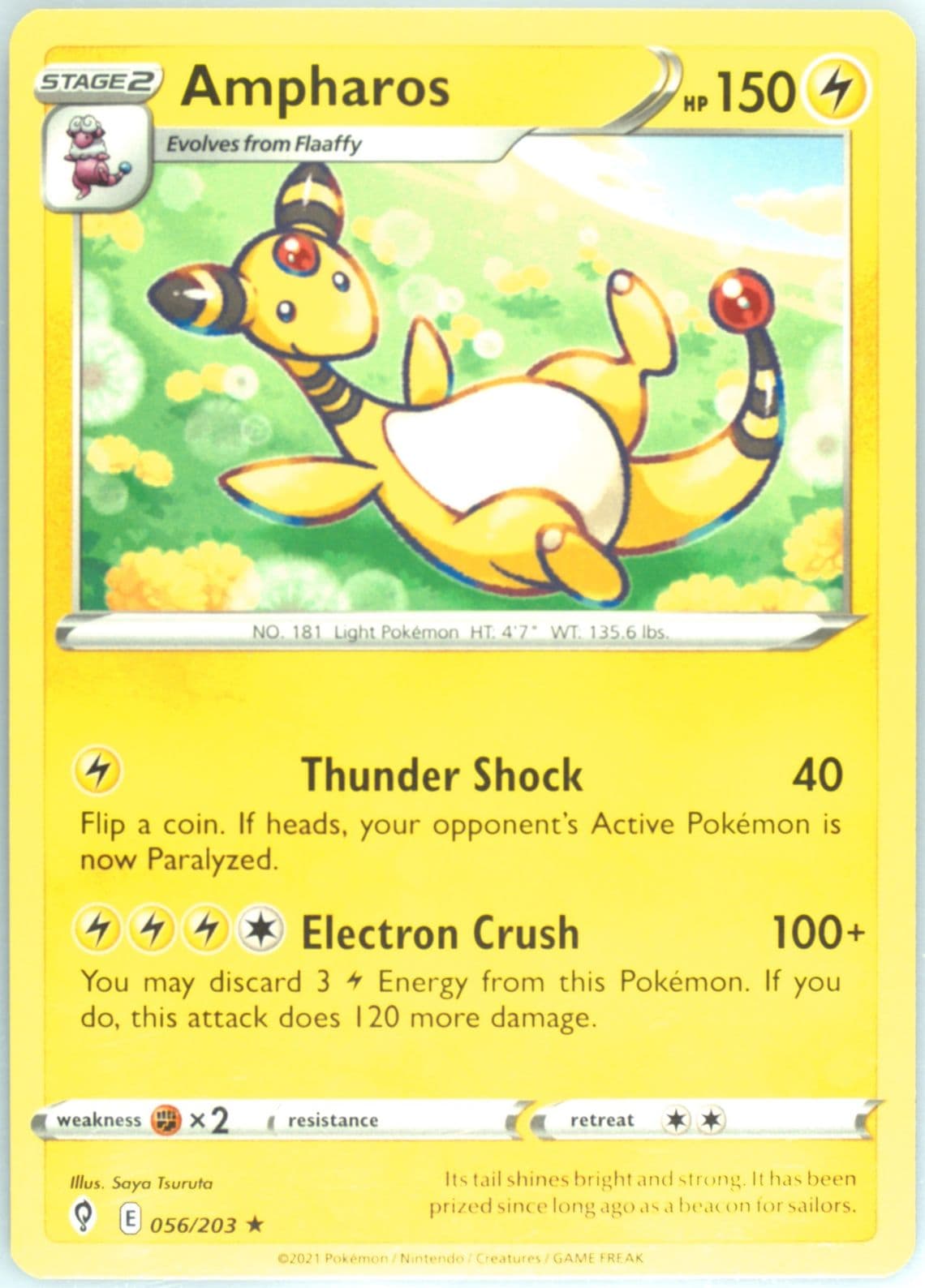 Ampharos (056) 2021 Pokemon Sword & Shield Evolving Skies