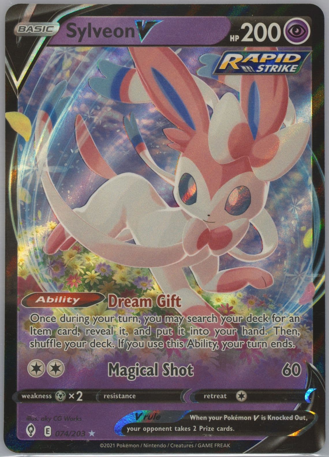Sylveon V (074) 2021 Pokemon Sword & Shield Evolving Skies