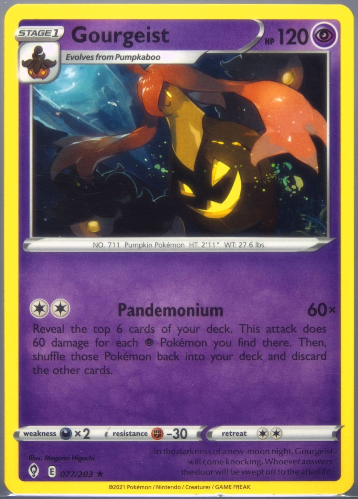 Gourgeist (077) 2021 Pokemon Sword & Shield Evolving Skies