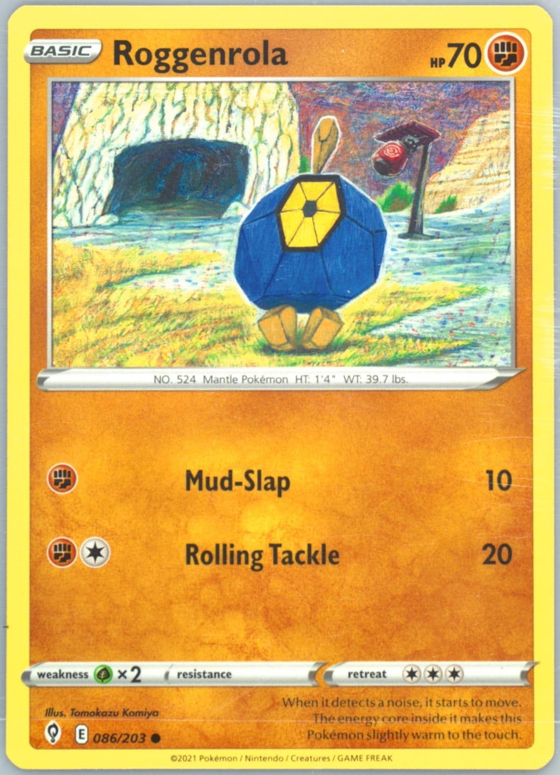 Roggenrola (086) 2021 Pokemon Sword & Shield Evolving Skies