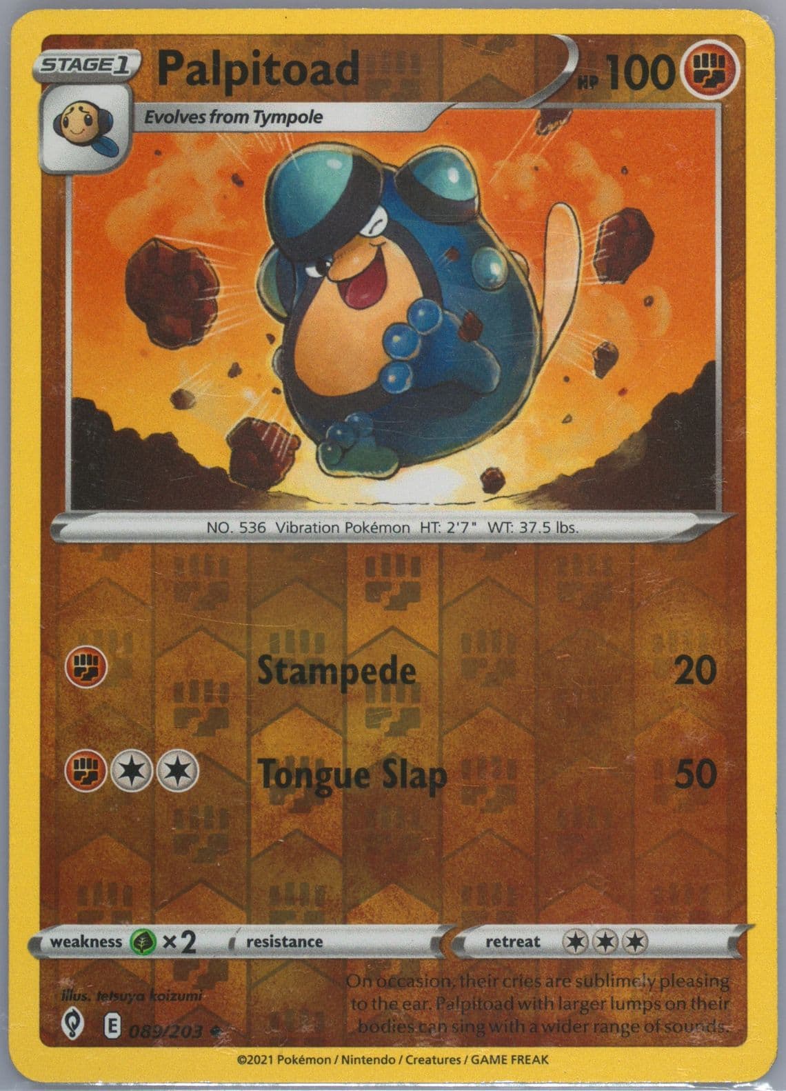 Palpitoad-Reverse Foil (089) 2021 Pokemon Sword & Shield Evolving Skies