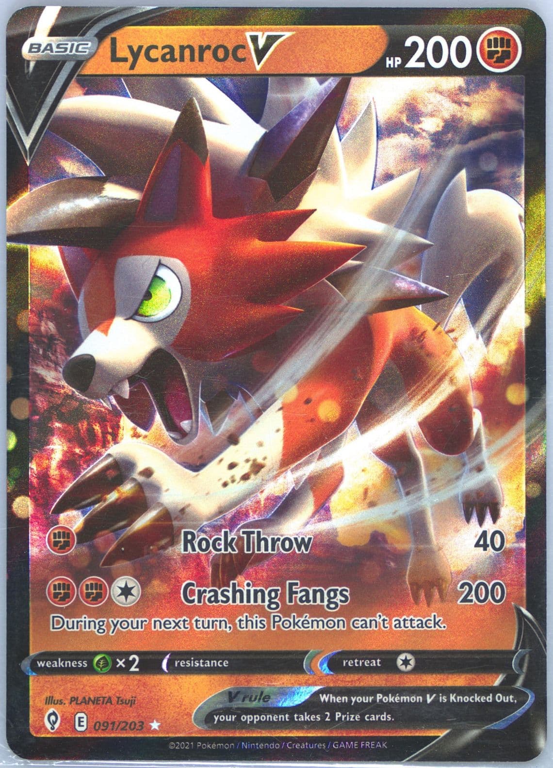 Lycanroc V (091) 2021 Pokemon Sword & Shield Evolving Skies