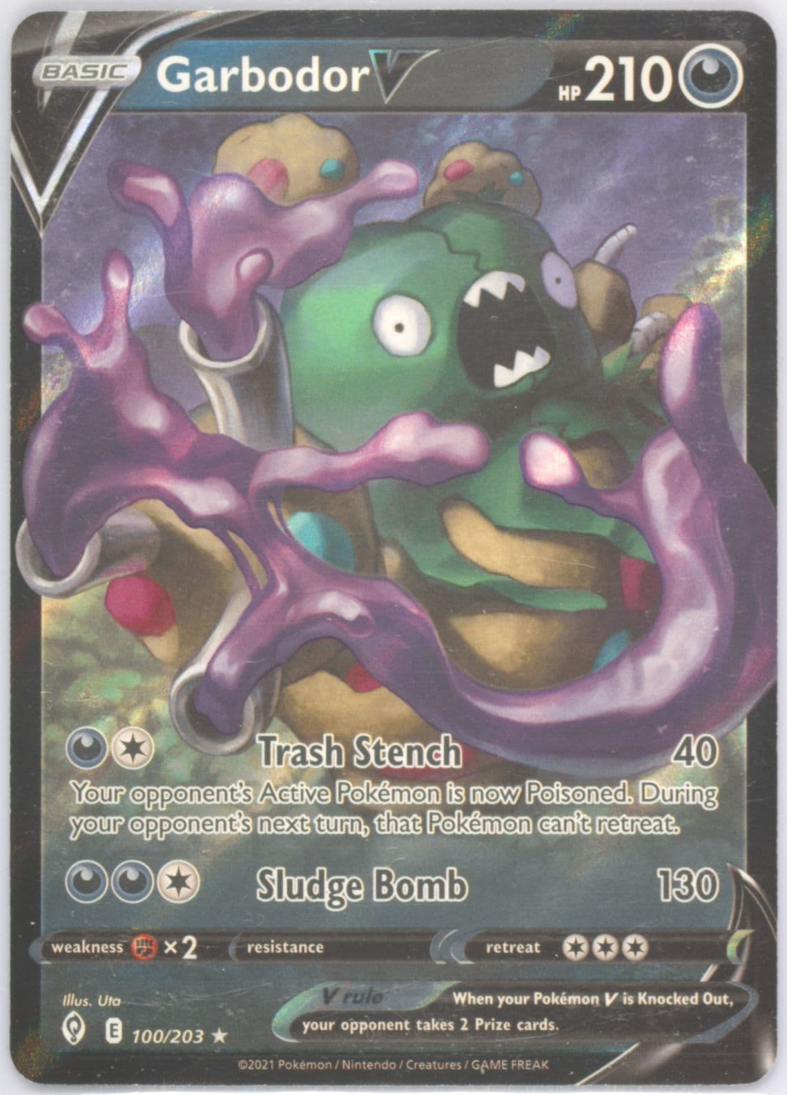 Garbodor V (100) 2021 Pokemon Sword & Shield Evolving Skies