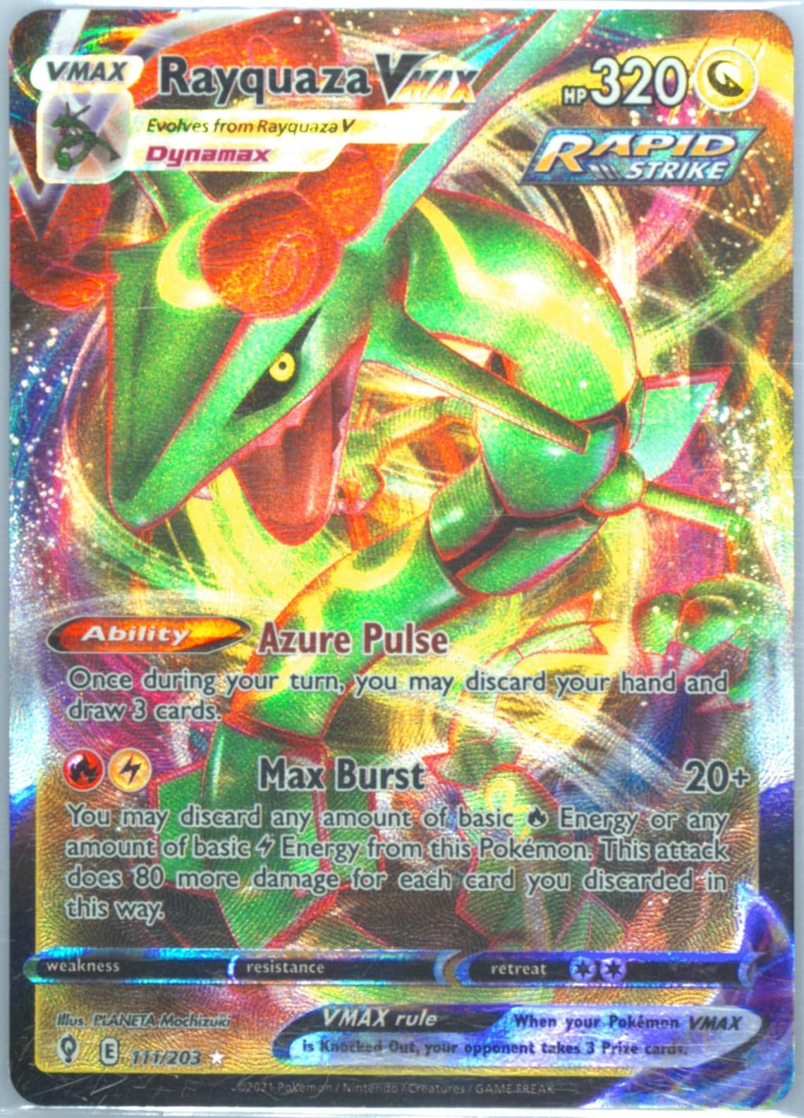 Full Art/Rayquaza Vmax (111) 2021 Pokemon Sword & Shield Evolving Skies