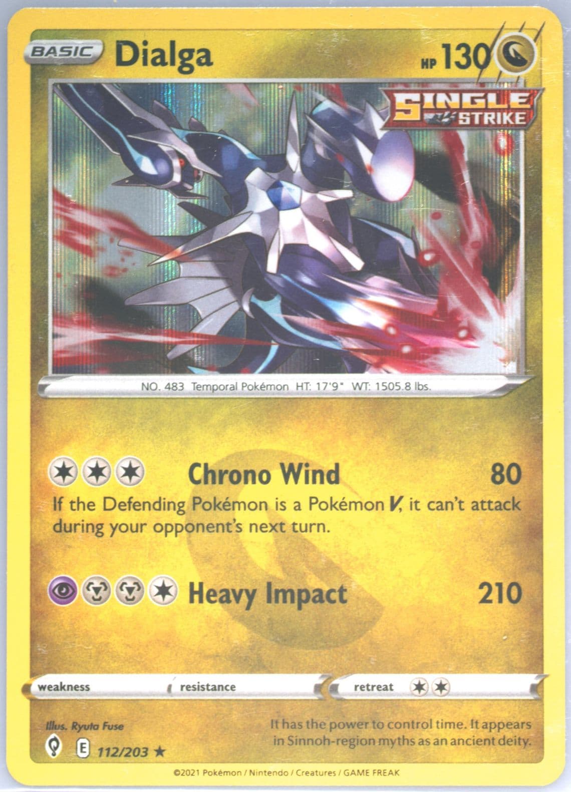 Dialga-Holo (112) 2021 Pokemon Sword & Shield Evolving Skies