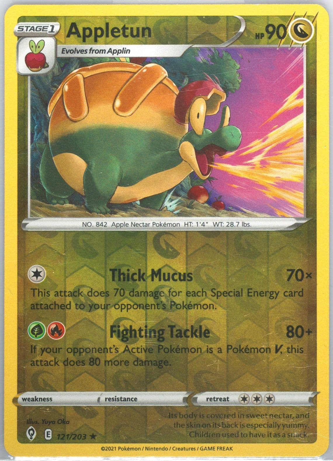 Appletun-Reverse Foil (121) 2021 Pokemon Sword & Shield Evolving Skies