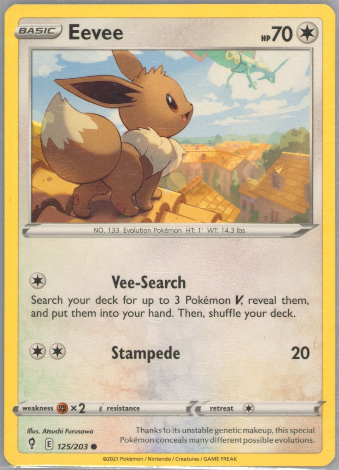 Eevee (125) 2021 Pokemon Sword & Shield Evolving Skies