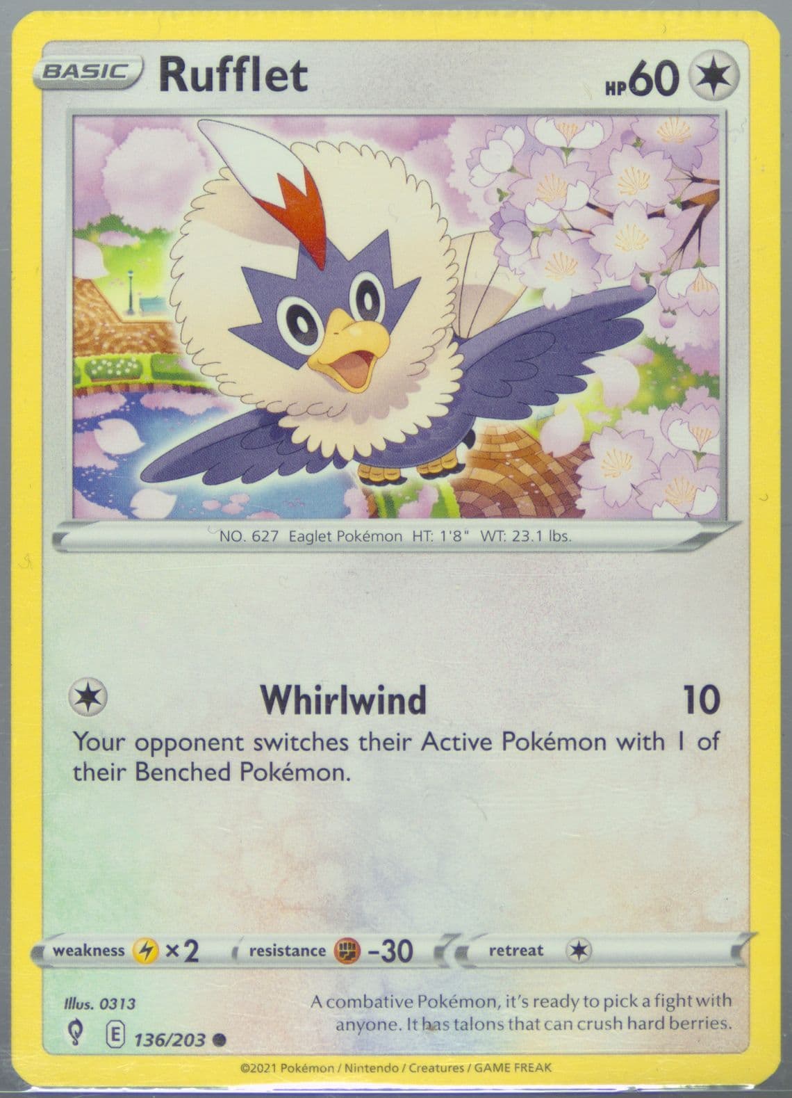 Rufflet (136) 2021 Pokemon Sword & Shield Evolving Skies