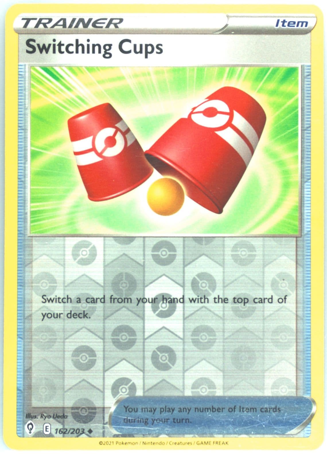 Switching Cups-Reverse Foil (162) 2021 Pokemon Sword & Shield Evolving Skies