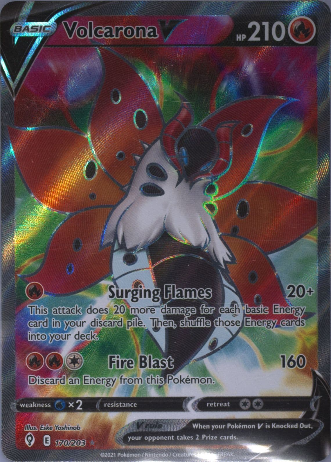 Full Art/Volcarona V (170) 2021 Pokemon Sword & Shield Evolving Skies
