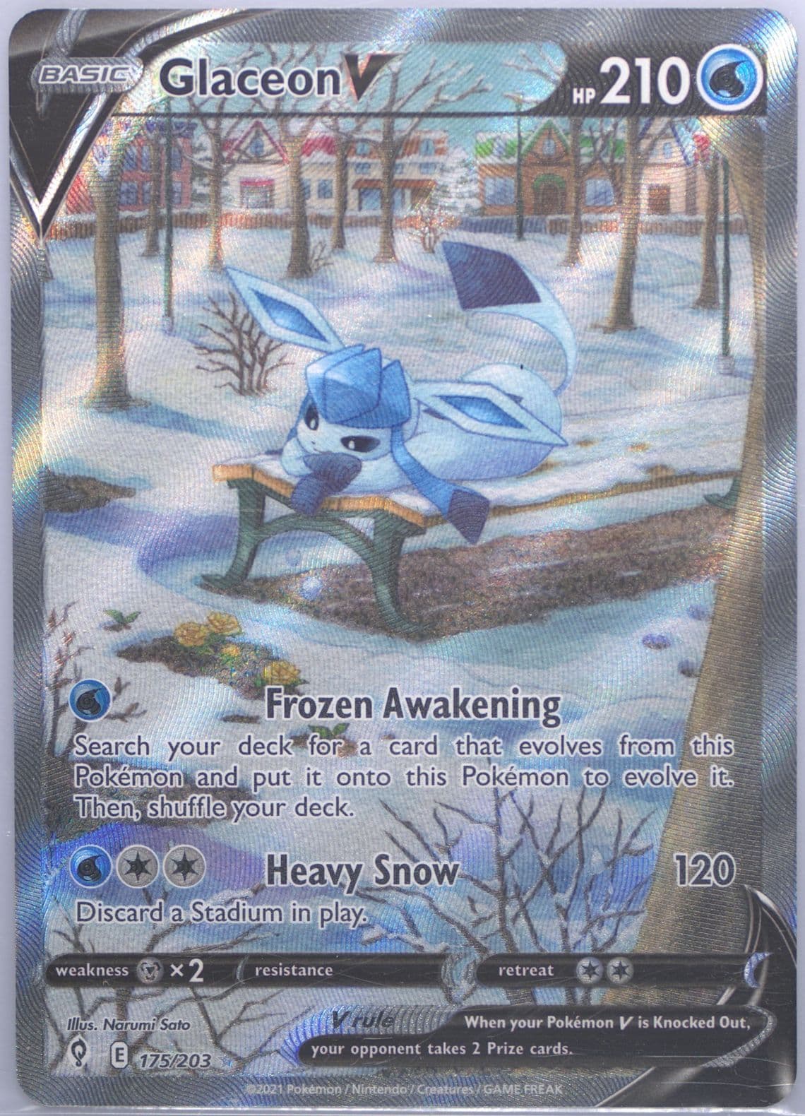 Full Art/Glaceon V (175) 2021 Pokemon Sword & Shield Evolving Skies
