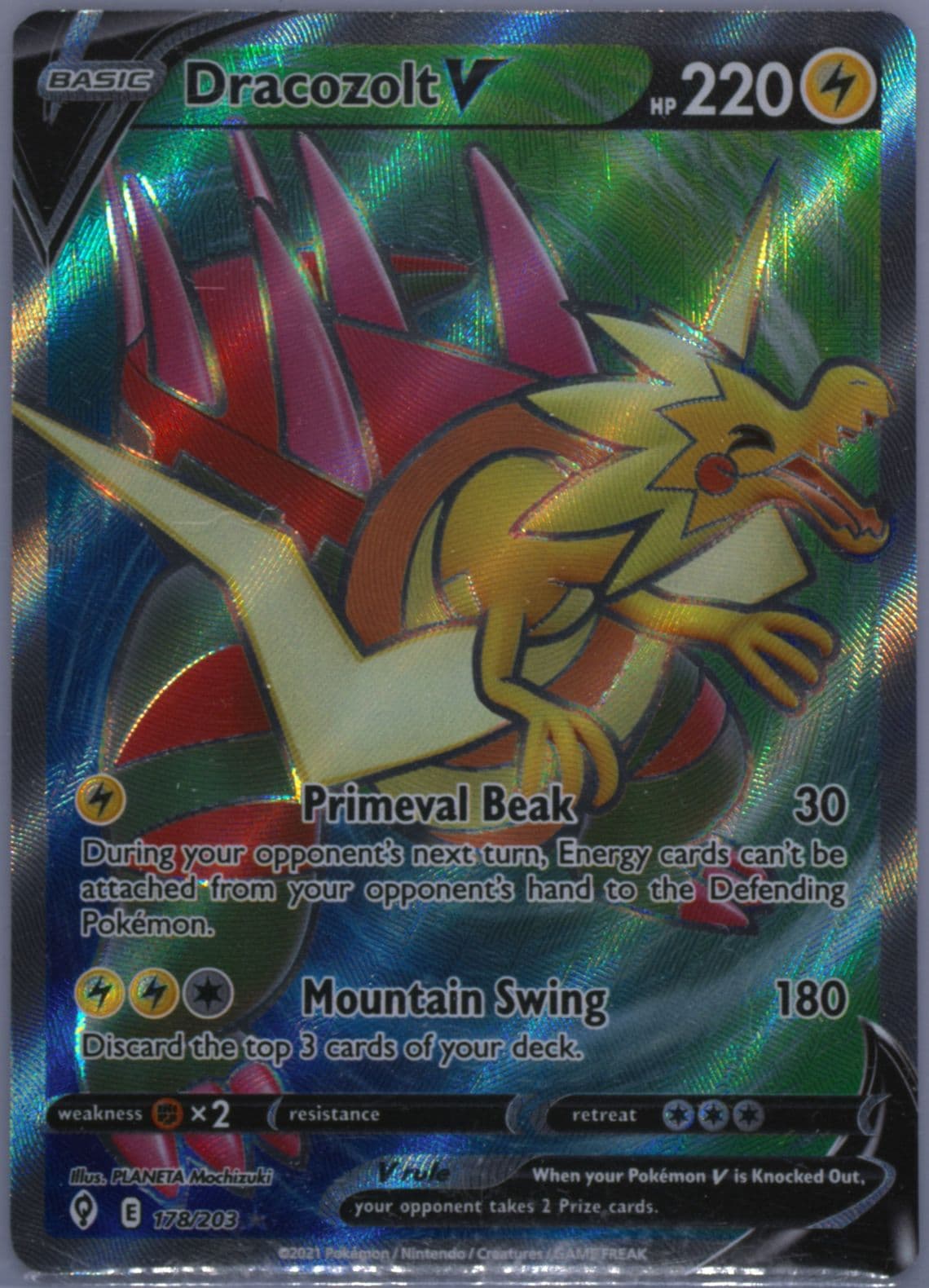 Full Art/Dracozolt V (178) 2021 Pokemon Sword & Shield Evolving Skies