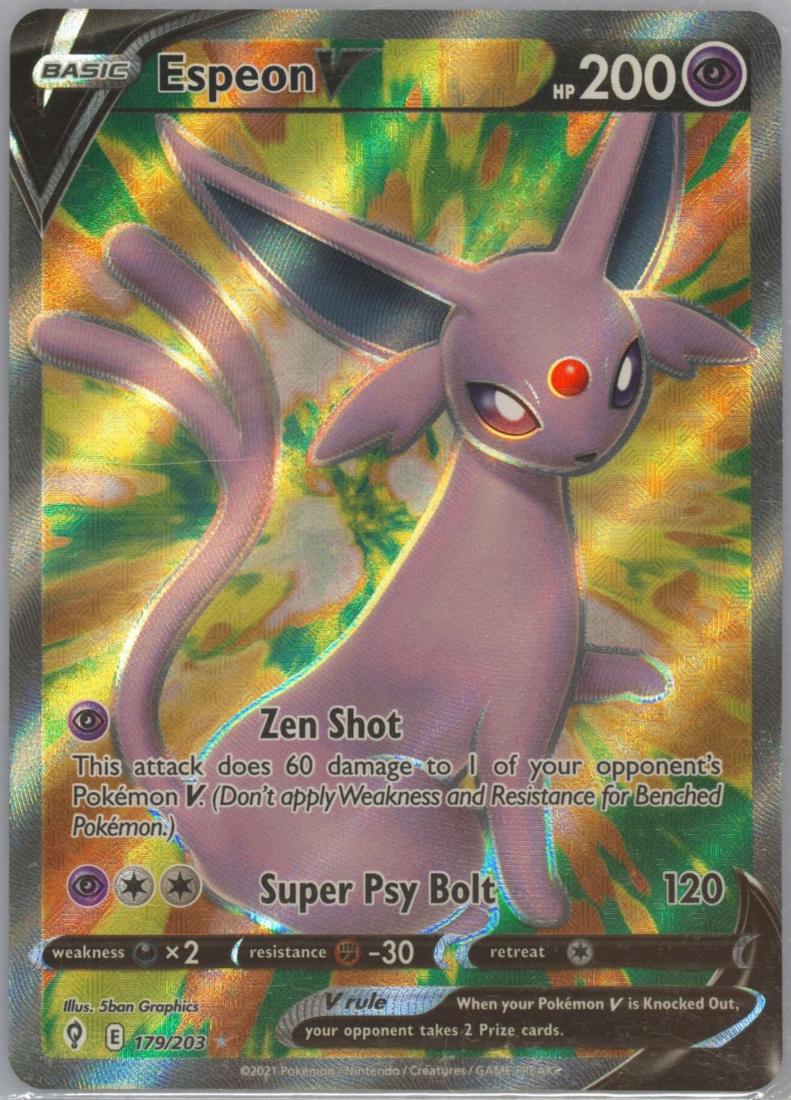 Full Art/Espeon V (179) 2021 Pokemon Sword & Shield Evolving Skies