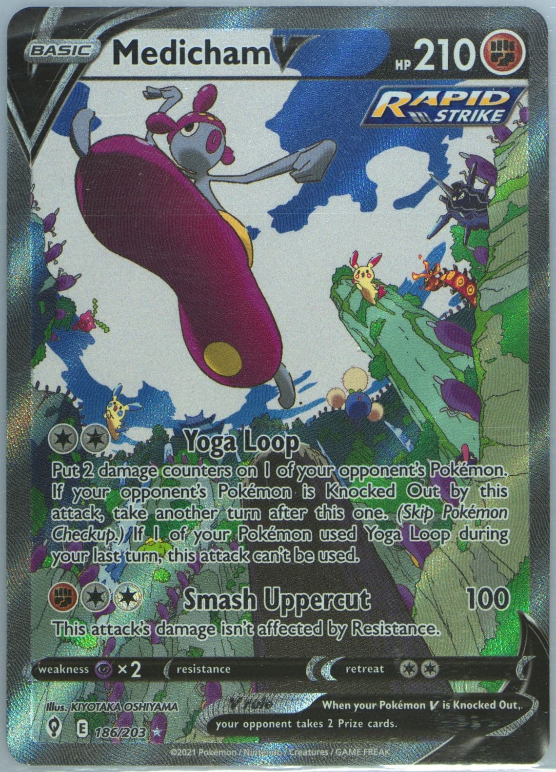 Full Art/Medicham V (186) 2021 Pokemon Sword & Shield Evolving Skies