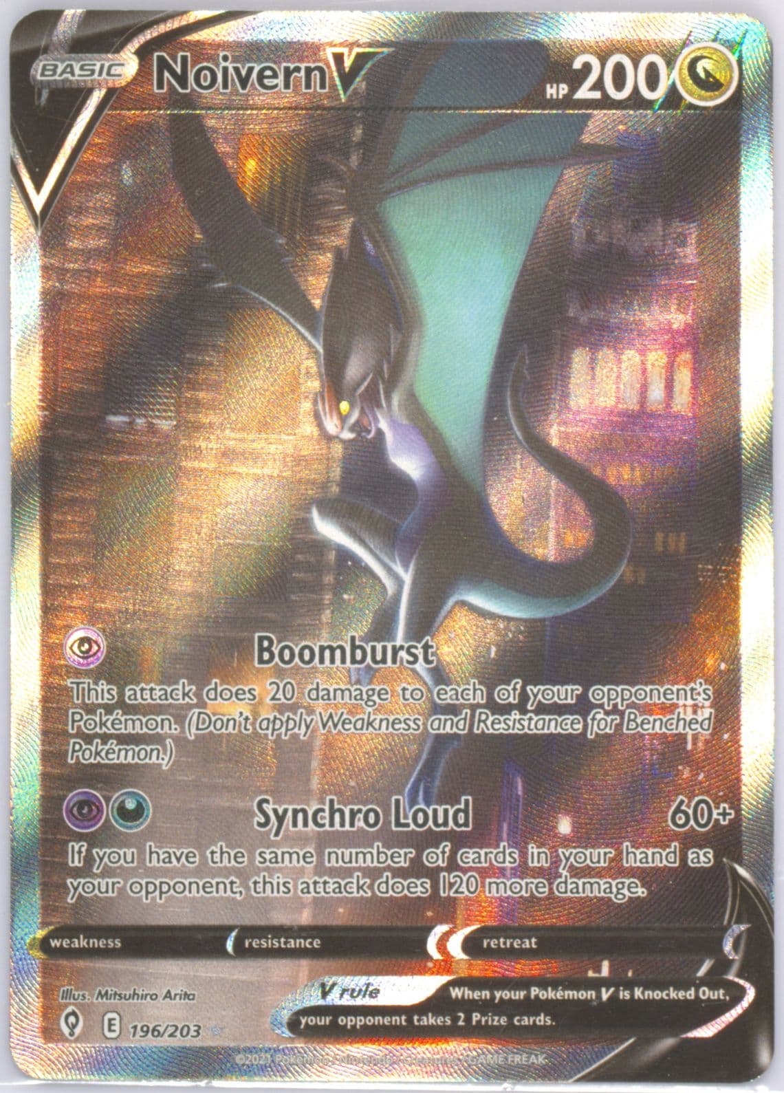 Full Art/Noivern V (196) 2021 Pokemon Sword & Shield Evolving Skies