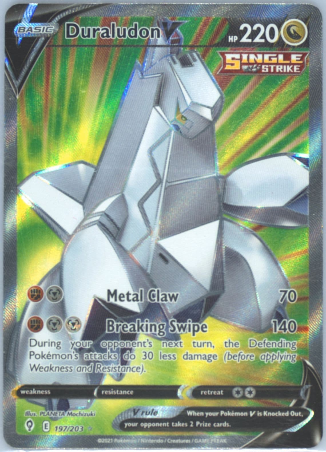Full Art/Duraludon V (197) 2021 Pokemon Sword & Shield Evolving Skies