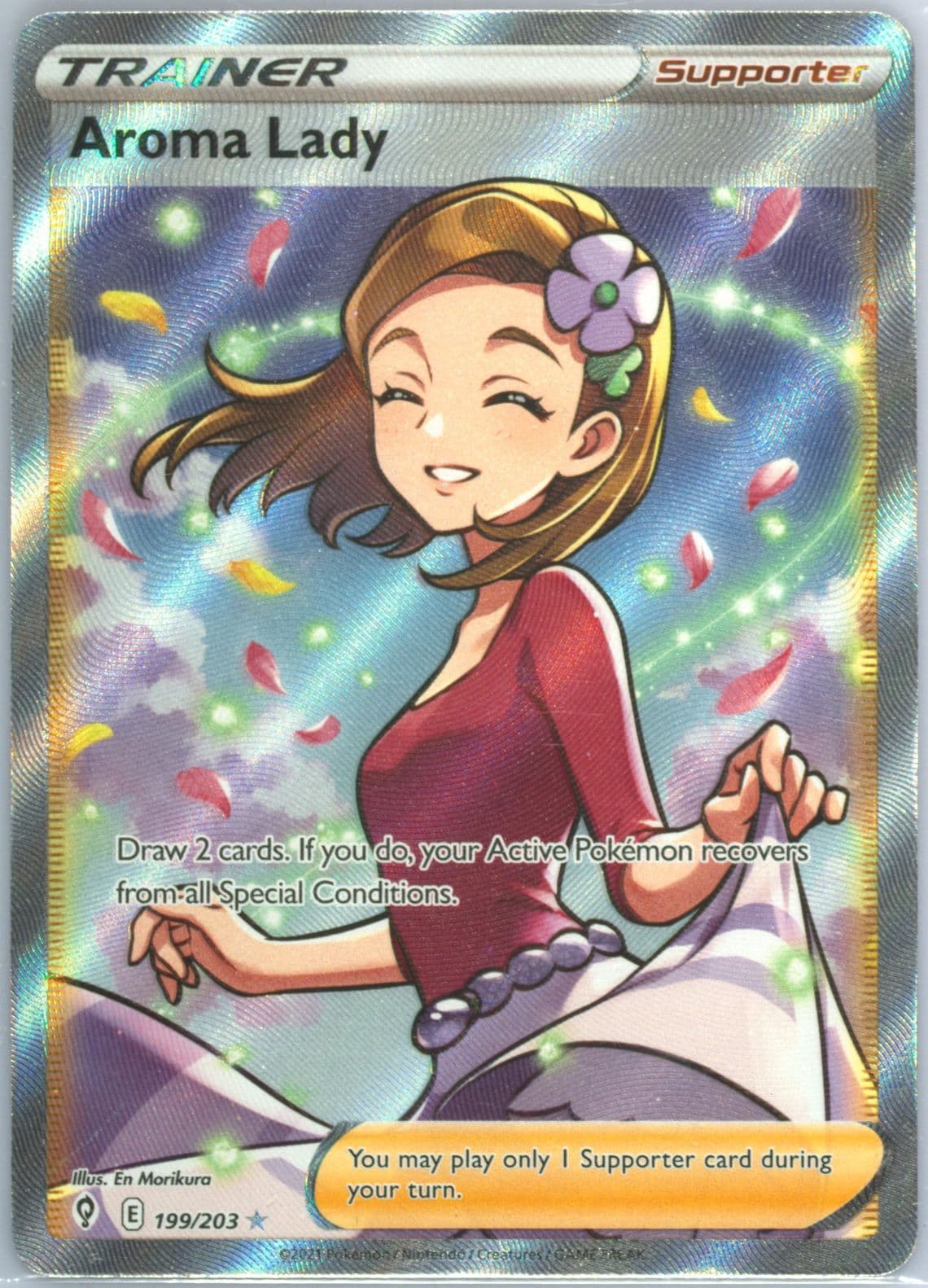 Full Art/Aroma Lady (199) 2021 Pokemon Sword & Shield Evolving Skies