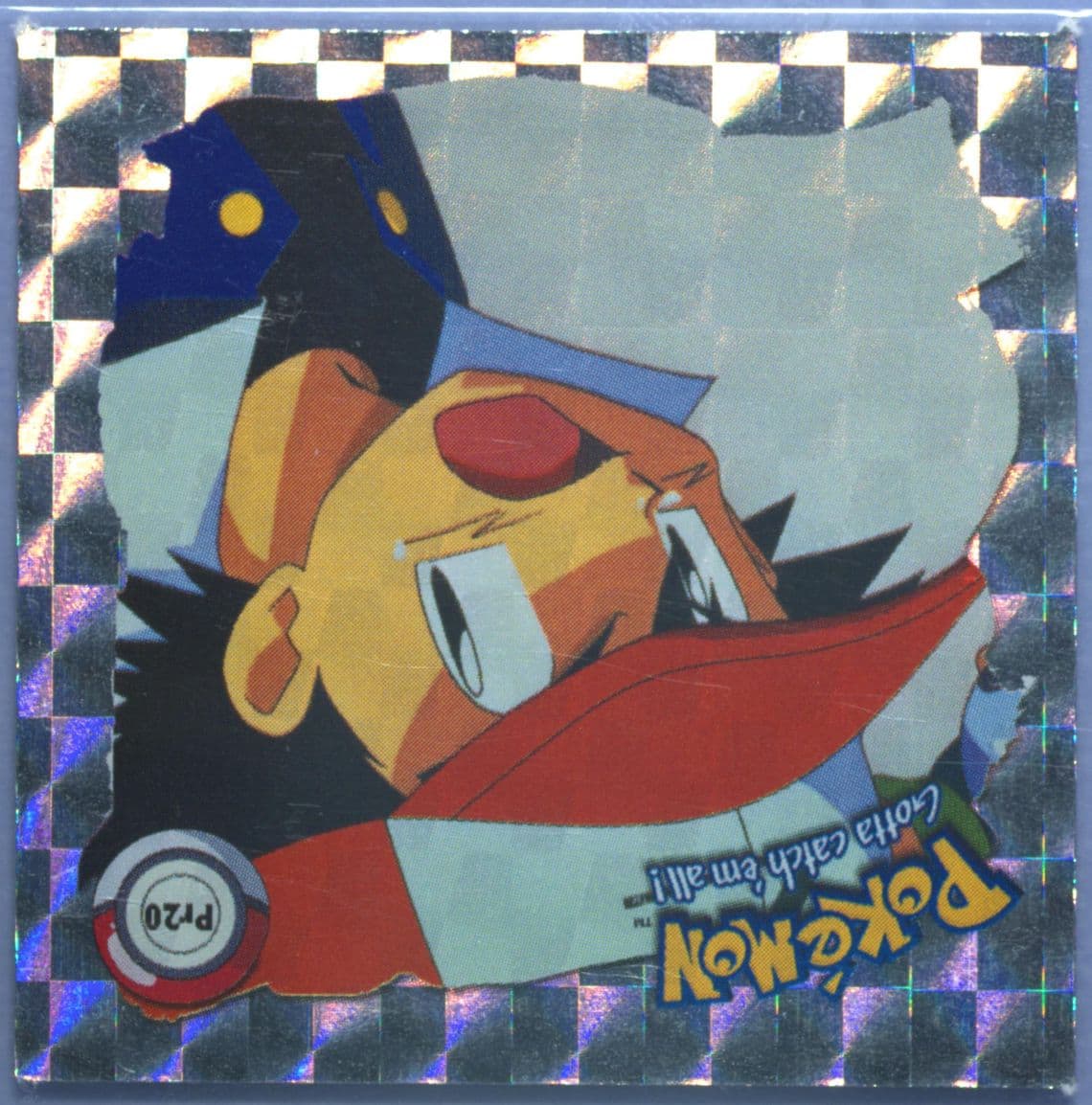 Ash (PR20) 1999 Pokemon Stickers Series 1 Bonus Prism Stickers