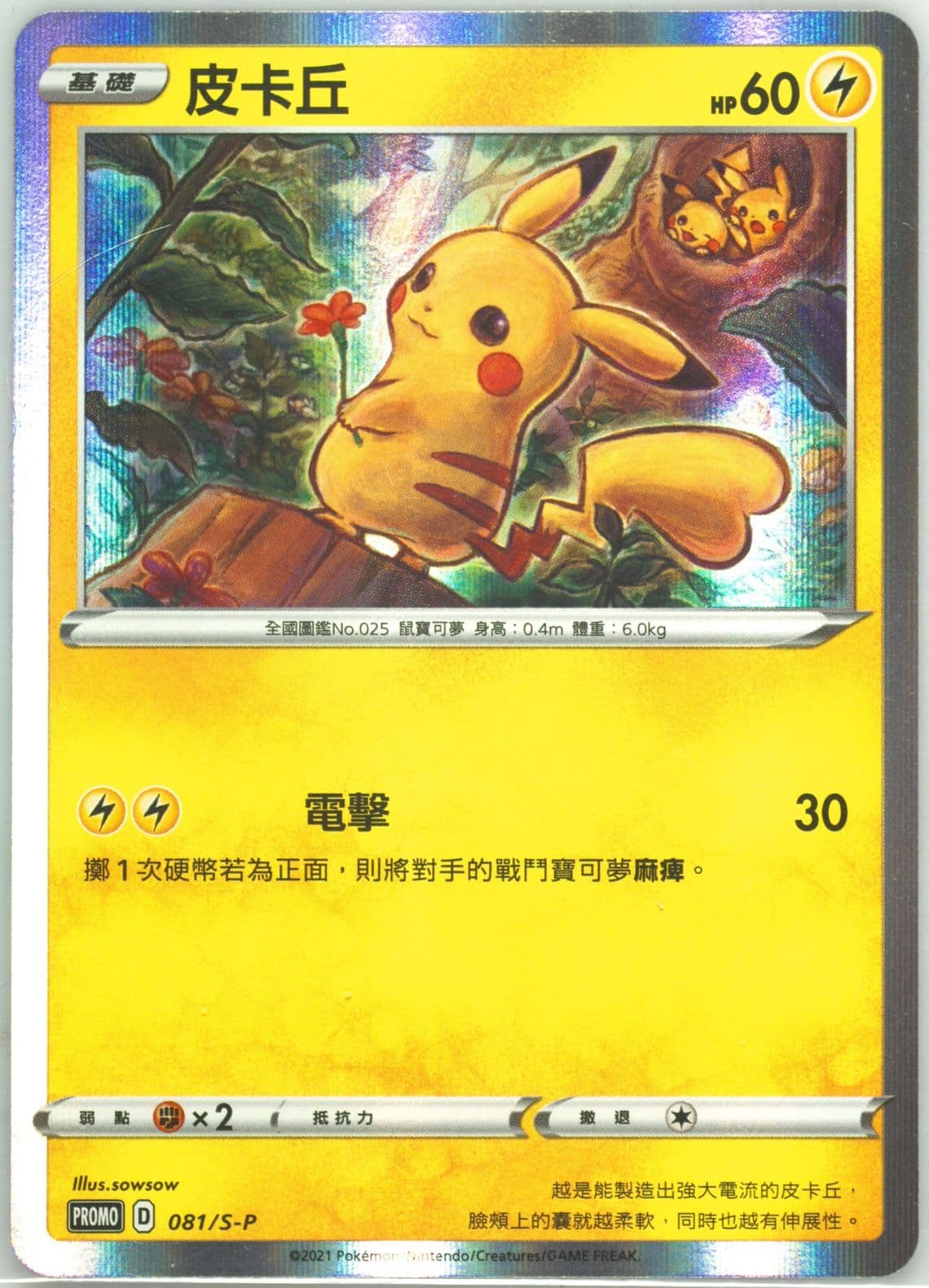 Pikachu-Holo New Year Red Envelope Promo (081) 2021 Pokemon Chinese S Promo
