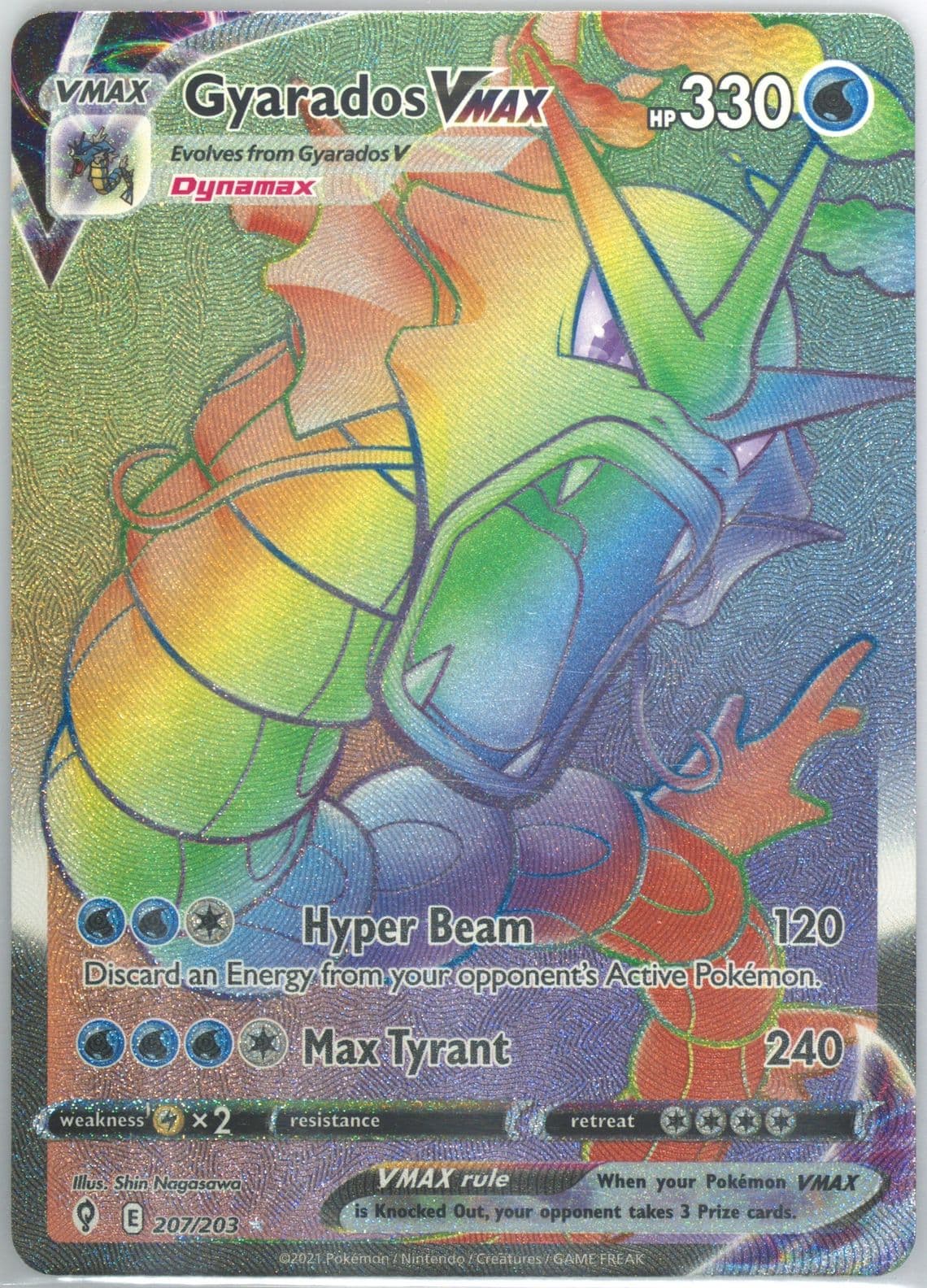 Full Art/Gyarados Vmax Secret (207) 2021 Pokemon Sword & Shield Evolving Skies