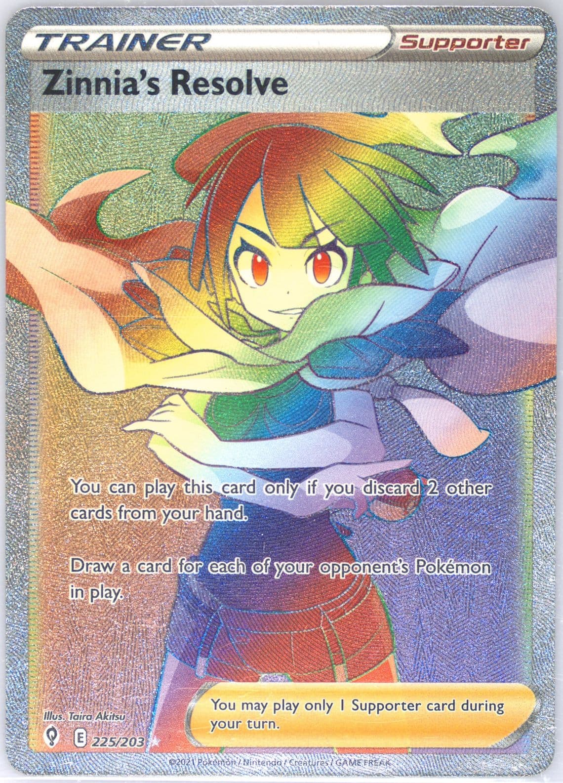 Full Art/Zinnia's Resolve Secret (225) 2021 Pokemon Sword & Shield Evolving Skies