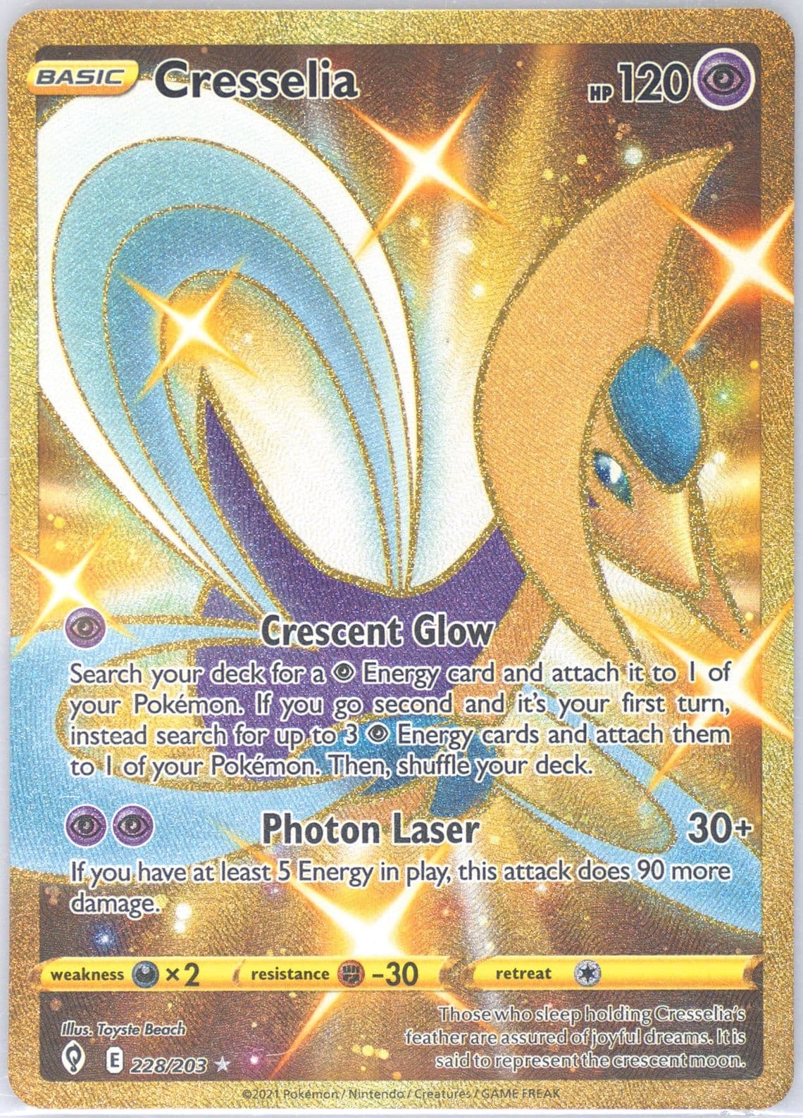 Full Art/Cresselia Secret (228) 2021 Pokemon Sword & Shield Evolving Skies