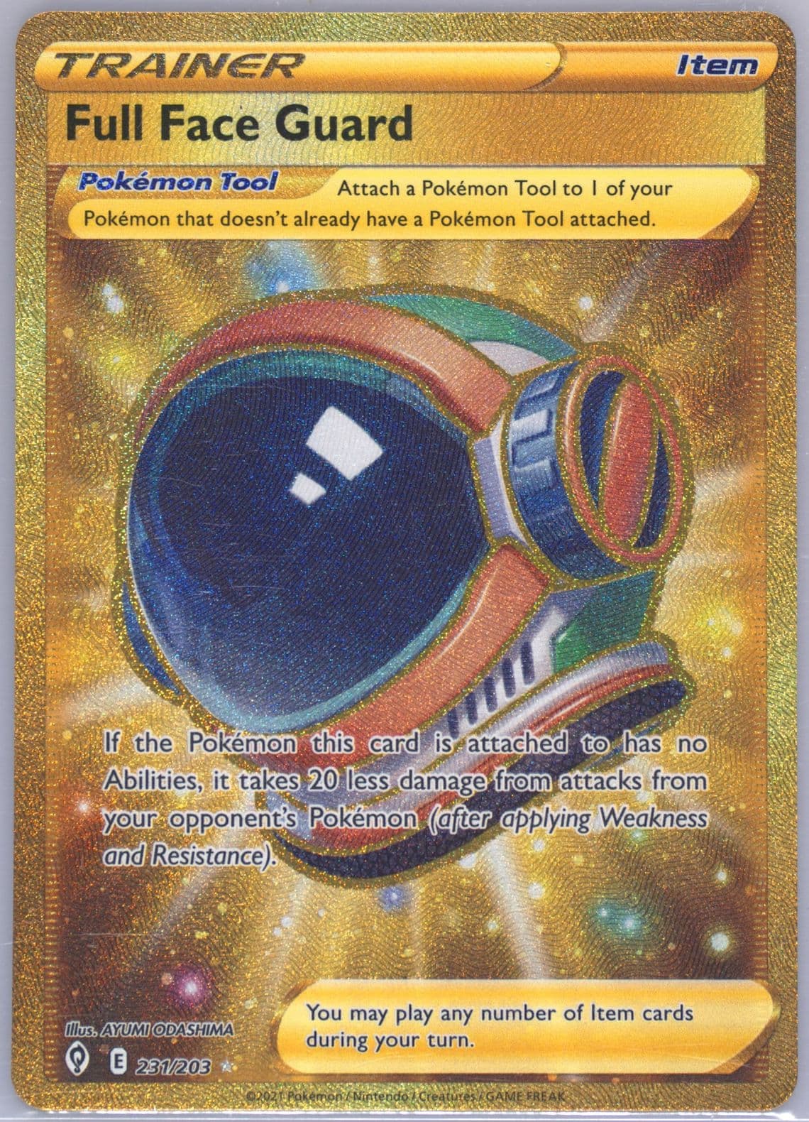 Full Art/Full Face Guard Secret (231) 2021 Pokemon Sword & Shield Evolving Skies