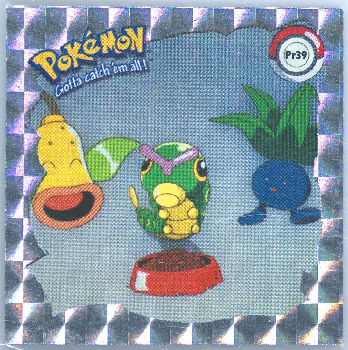 Caterpie (PR39) 1999 Pokemon Stickers Series 1 Bonus Prism Stickers