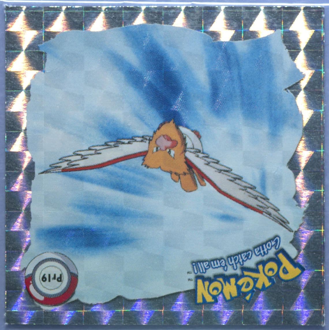 Pidgey (Spearow) (PR19) 1999 Pokemon Stickers Series 1 Bonus Prism Stickers