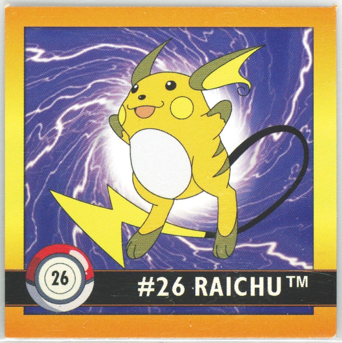 Raichu (26) 1999 Pokemon Stickers Series 1