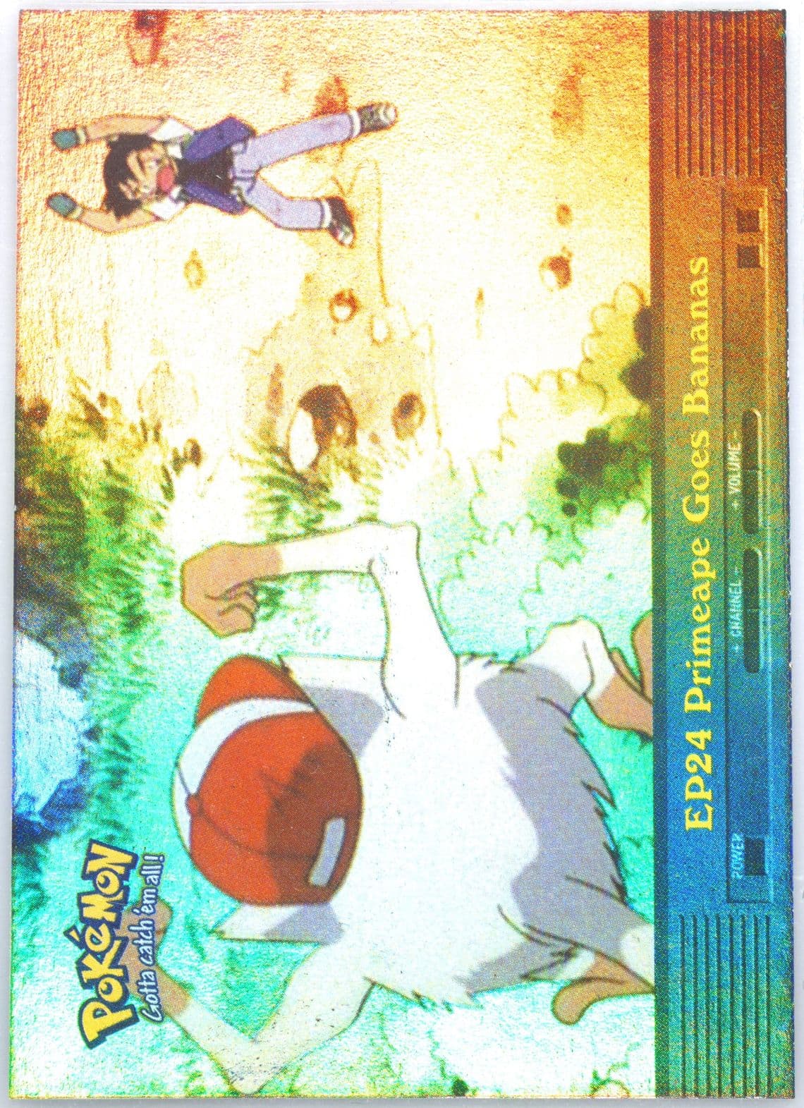 Primeape Goes Bananas Rainbow Foil (EP24) 2000 Topps Pokemon TV Animation Series 2 Episode Cards