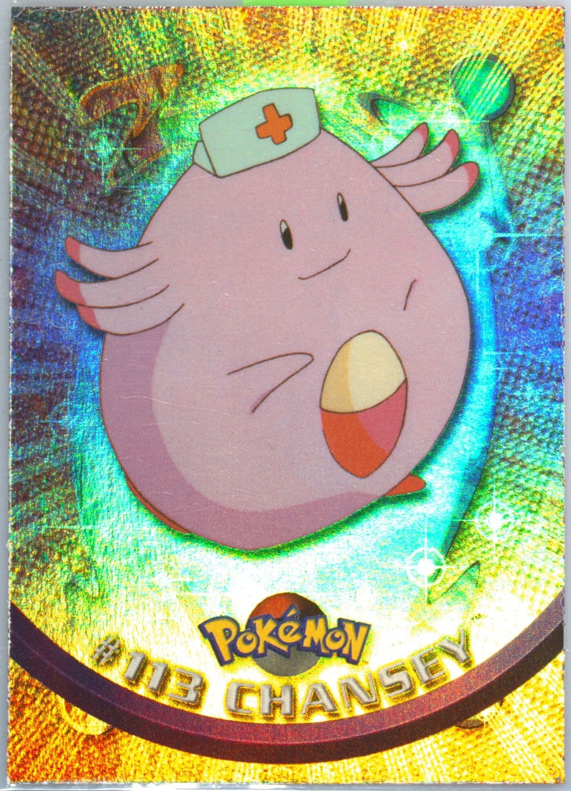 Chansey Rainbow Foil (113) 2000 Topps Pokemon TV Animation Series 2 Episode Cards