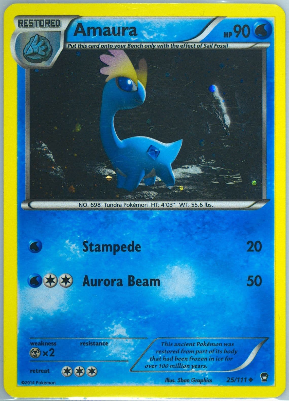 Amaura-Holo Cosmos-Ancient Power Box (25) 2014 Pokemon XY Furious Fists