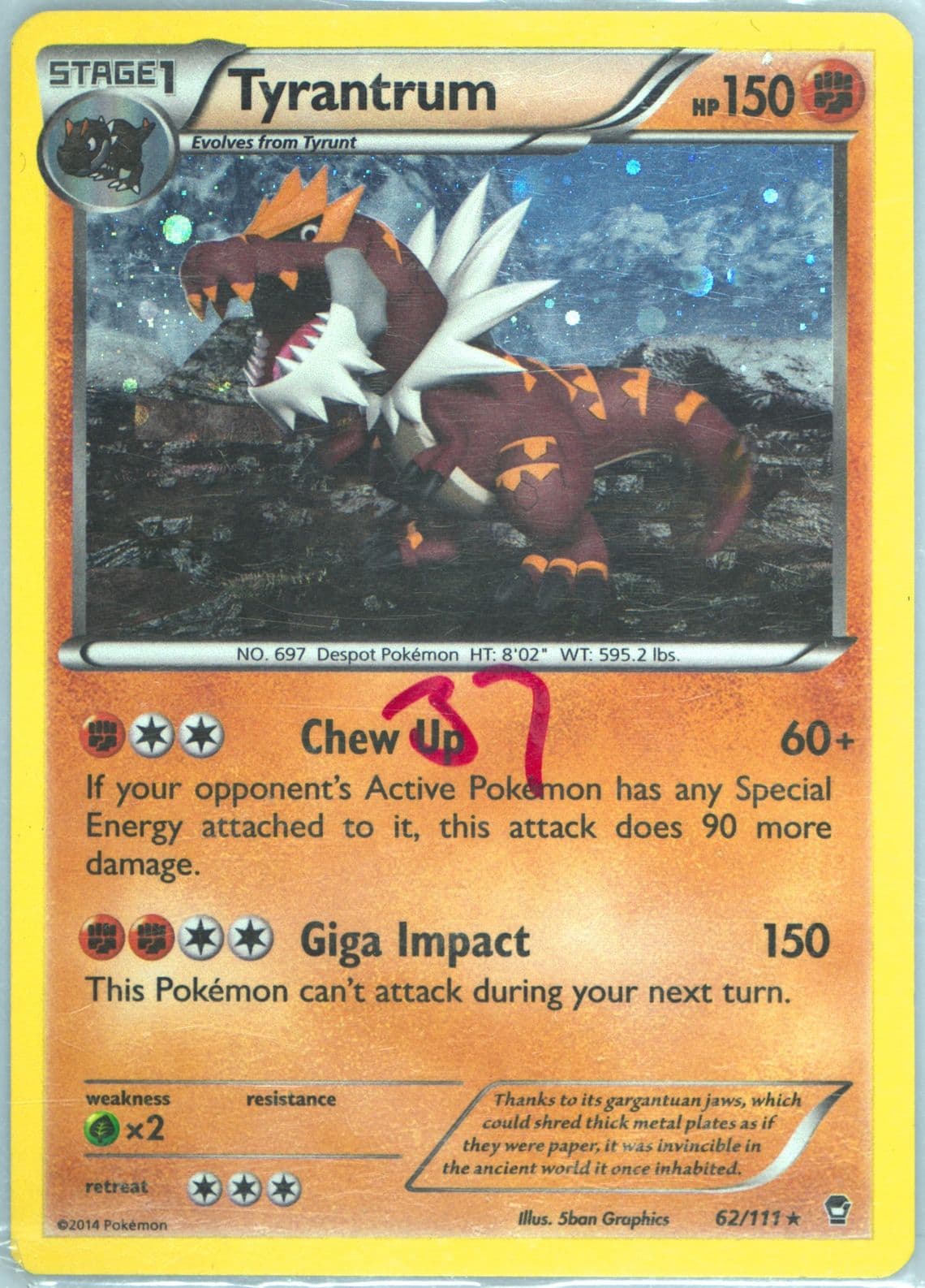 Tyrantrum-Holo Cosmos-Ancient Power Box (62) 2014 Pokemon XY Furious Fists